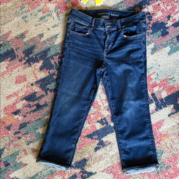 NEW w/o Tags - American Eagle Outfitters Dark Blue Ankle Jeans - Picture 2 of 7